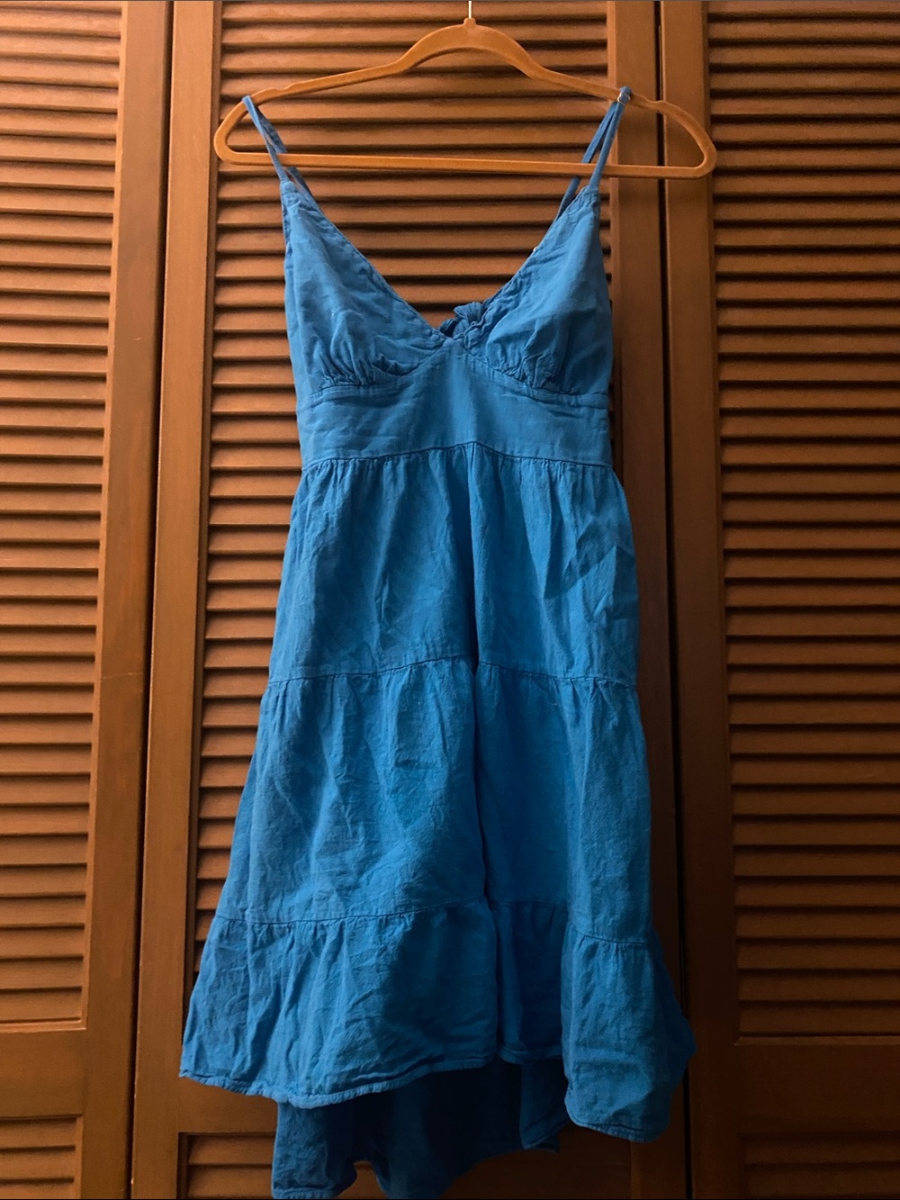 Blue Backless Spaghetti Strap Sundress